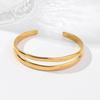 2025 New Stainless Steel Wide Bangles for Women Gold Color Double-layer Hollowing Fashion Bracelets Jewellery Accessories Gift