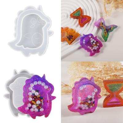 Dinosaurier-Epoxidharzform, Kristall-Treibsand-Silikonformen, Harz-Shaker, Schlüsselanhänger, DIY-Schmuckherstellung, Ornament, handgefertigt
