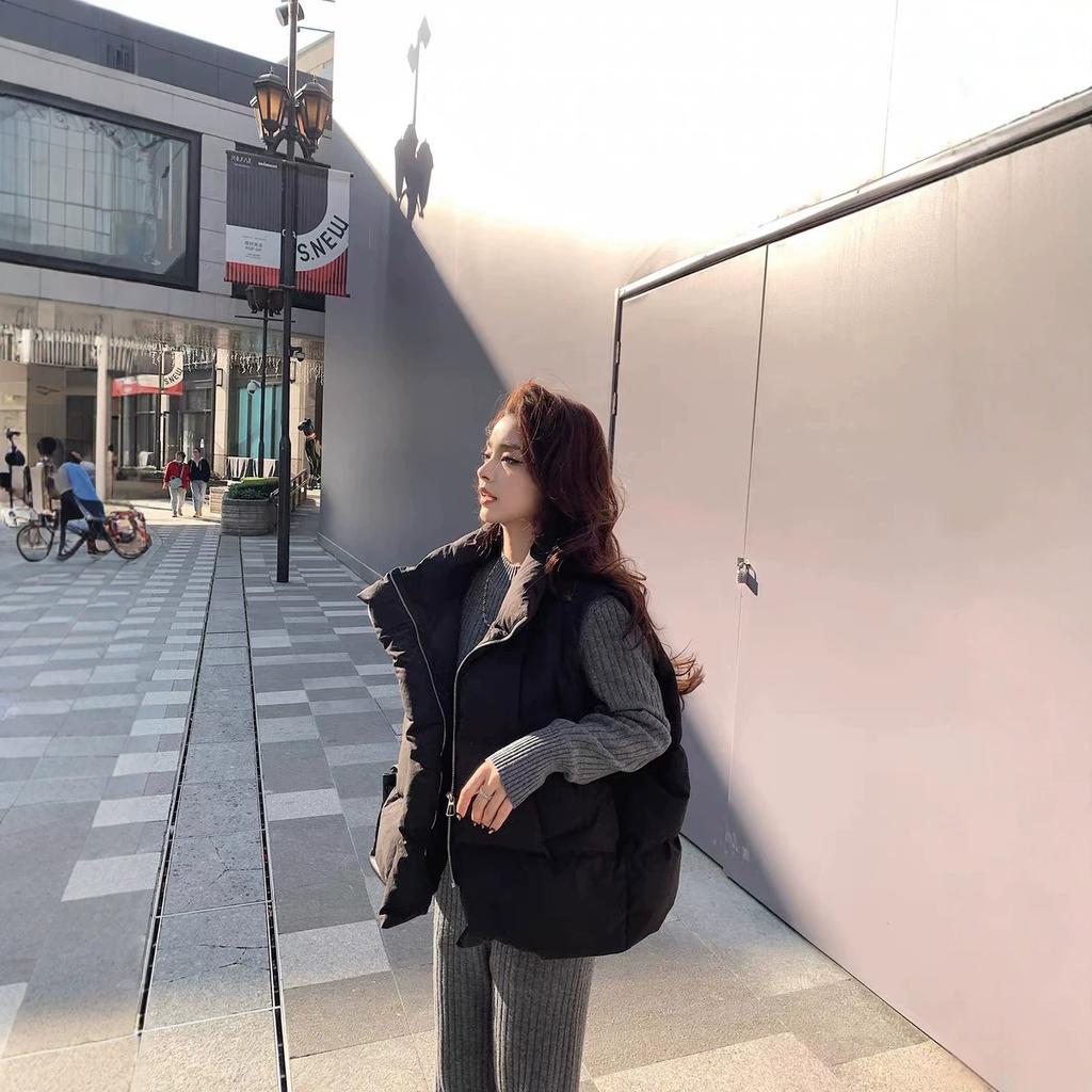 Autumn and winter new cotton vest women's outer wear college style European loose thickened vest vest vest jacket