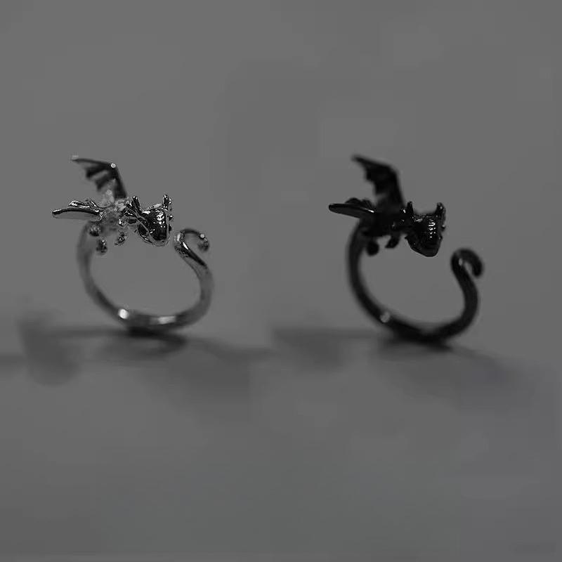 Little Dragon Ring Gothic Lolita Style Dark High Beauty Couple Ring