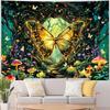 Galoker Blacklight Butterfly Tapestry Fantasy Forest Tree Tapestry UV Reactive Plant Floral Wall Tapestries Neon Tree of Life Tapestries Wall Hanging