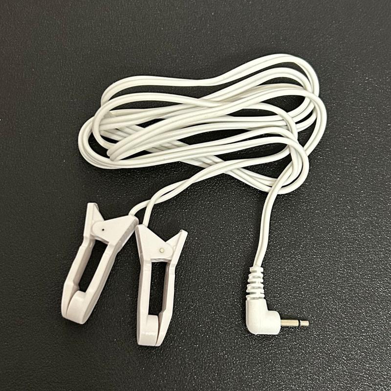 1Pcs Ear Clip Electrode Lead Wire 2.5Mm Right Angle Plug Dual Ear Clamp Cable For Tens Pulse Therapy Massager Device