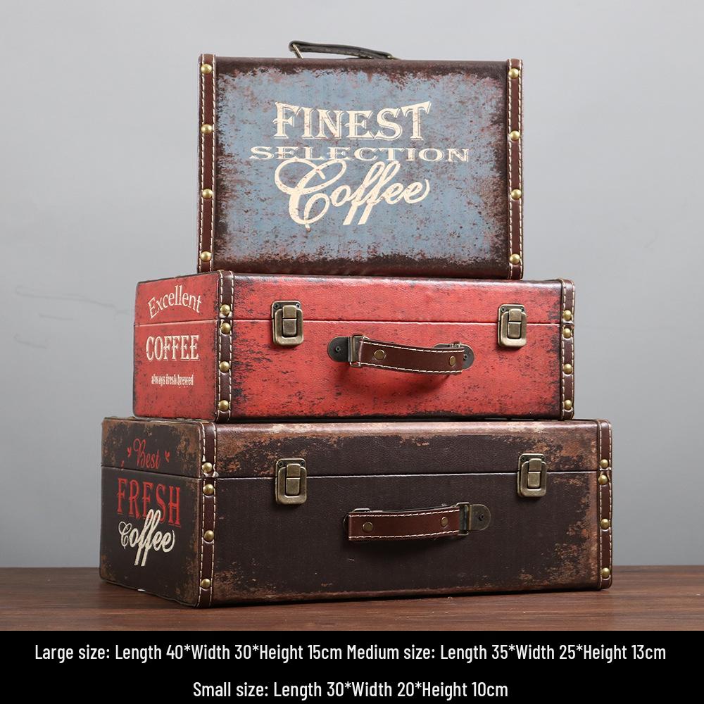 European Retro Leather Storage Box - Handbag, Clothes, and Travel Photography Prop Organizer