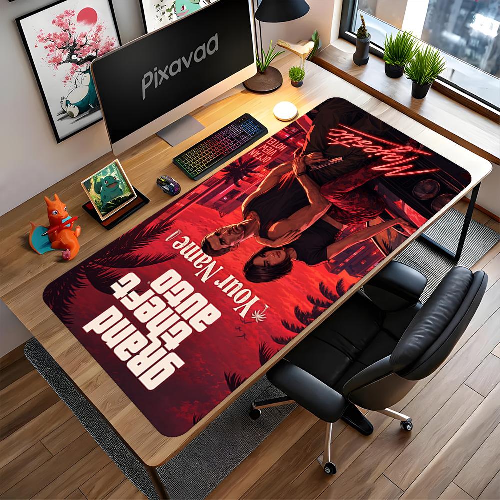 Grand Theft Auto Customize Your Name Mouse Pad Gaming Laptop Mouse Pad Desktop Mouse Pad Non-Slip Rubber Base Office Desk Accessory