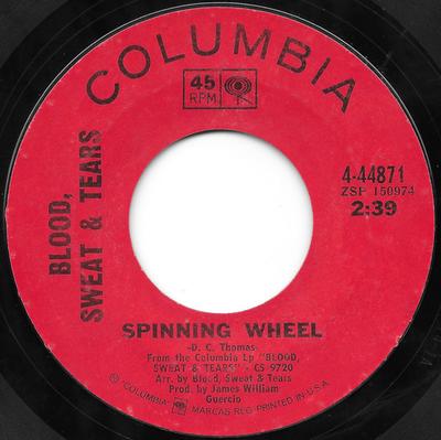 7inch Record BLOOD, SWEAT & TEARS - Spinning Wheel / More And More 44487 Columbia 1969 US Rock Used