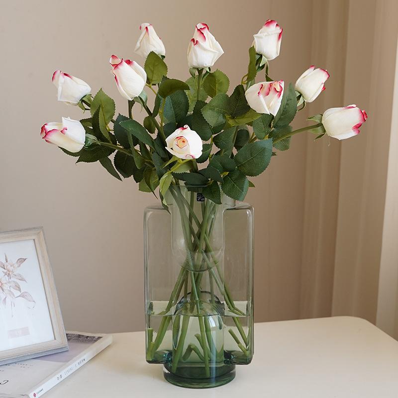Moisturizing Rose Simulation Flower Single Lover Rose Home Decoration Valentine's Day Gift Rose Bud Bud