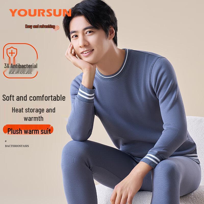 

Yiershuang Men s Thickened Fleece-Lined Thermal Underwear Set 3XL