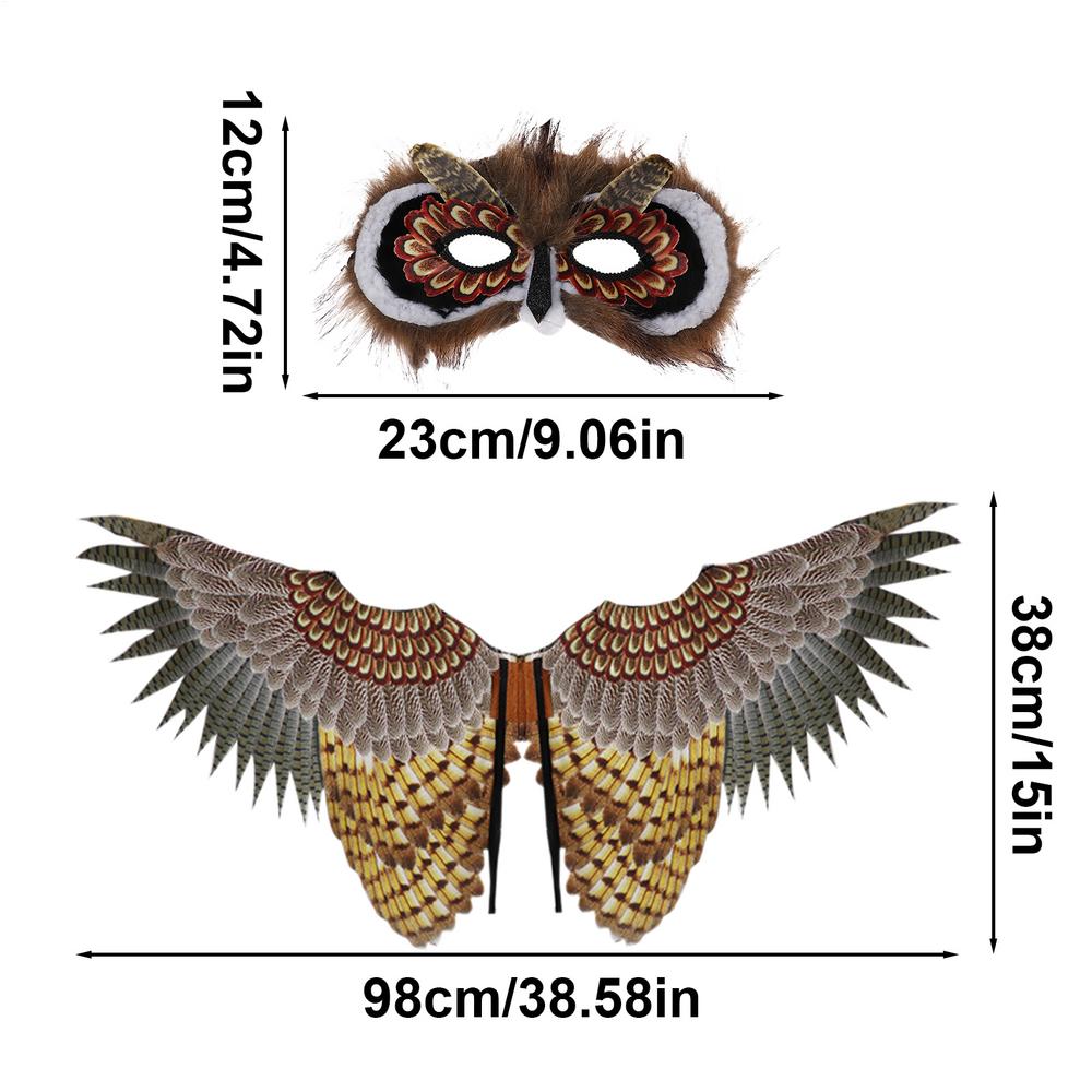 

Owl Wings Costume Teens Halloween Bird Cosplay Set Funny Owl Masque Wing Costume For Carnival Performance Party Theater