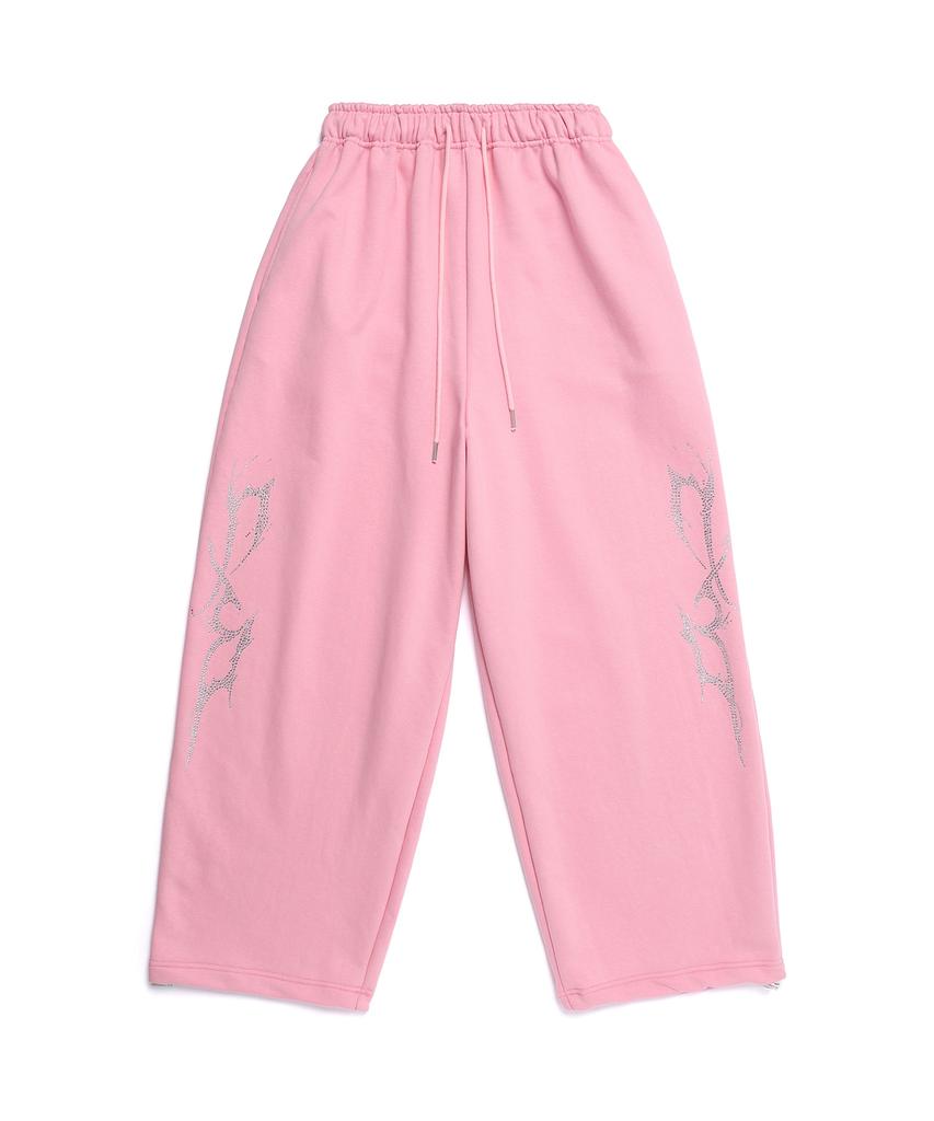 D.XO.H Hotfix Thunder Logo Big Wide Pants Pink