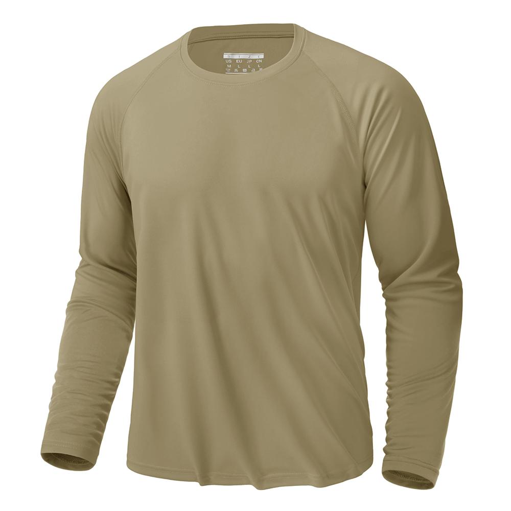 Hengyuan33 TACVASEN UPF 50+ Zonbescherming T-shirts Heren Sneldrogend Lange Mouwen Atletische T-shirts Performance Sport T-shirts Tee Tops 6XL