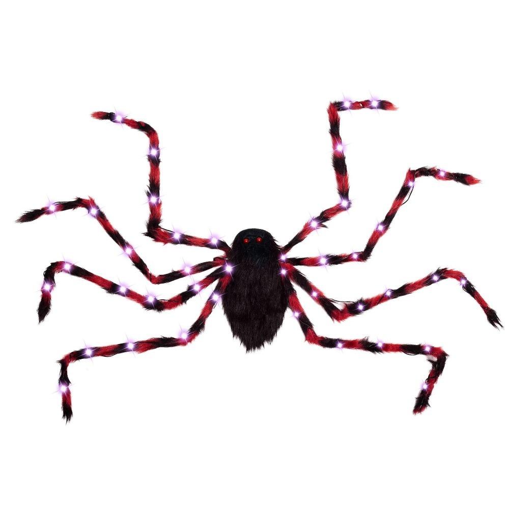 LED Halloween Spider Backpack Stuffed Animal Plush Spider Bag Big Spider Decoration  Puppy Pet