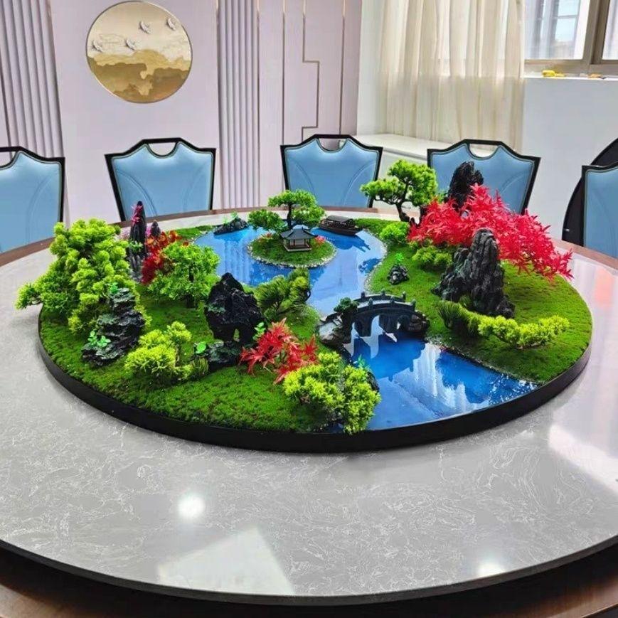Best-selling Dining Table Flower Arrangement, Hotel & Restaurant Decor, Large Round Ornaments, Miniature Landscape Tree