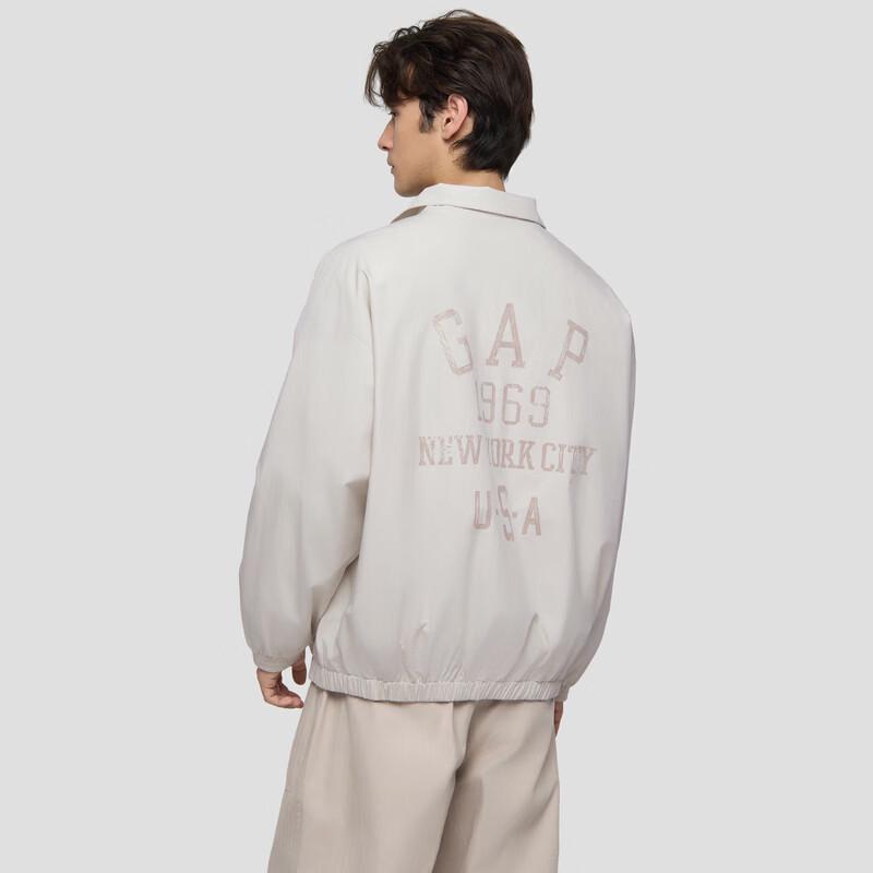 GAP Men's Logo Print Stand Collar Loose Jacket