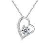 Diamond-Encrusted Heart Necklace - Elegant Clavicle Chain Gift for Her