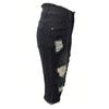 Damenjeans Retro-Farbe High-Waist-Design Cropped Jeans