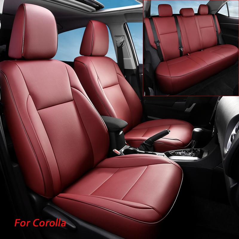 Premium Car Seat Covers For Toyota Corolla 2014 2015 2016 2017 2018 Protector Seat Cushion Waterproof Leather  Automotive Parts