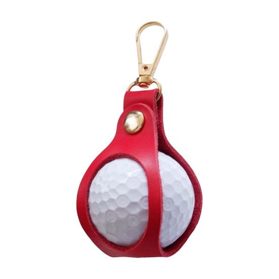 Golf Ball Bag with Clip Cling to Pants Hoop Faux Leather Anti-slip Portable Golf Ball Holder Metal Buckle Golf Organizer Golf Ball Carrier