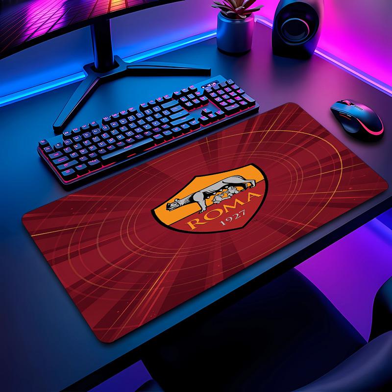 Tappetino per Mouse con Motivo Calcio AS Roma No?Tappetino Mouse da Gioco Antiscivolo con Base in Gomma per Scrivania Ufficio Casa