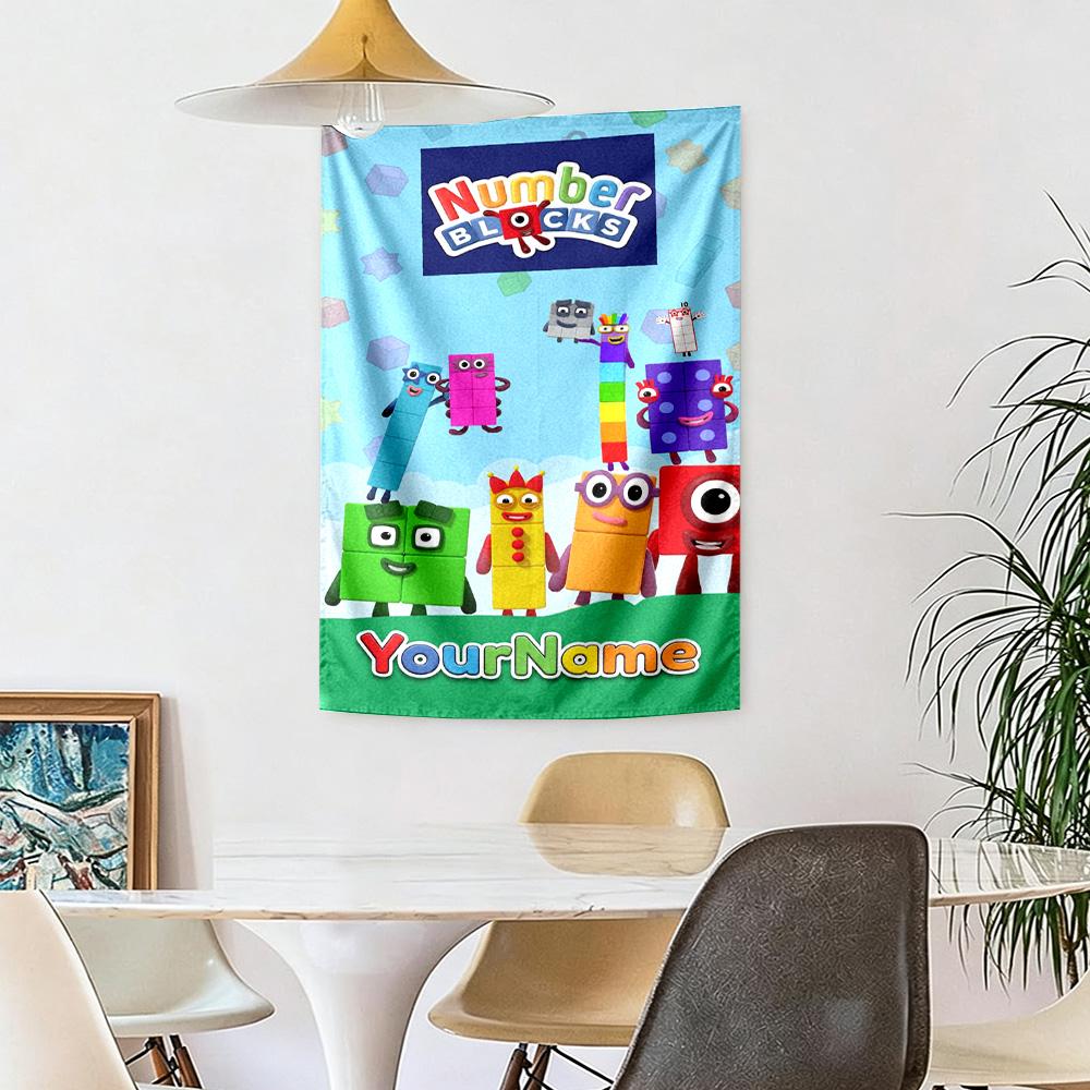 Numberblocks Benutzerdefinierter Name Wanddekoration Wandteppich Kunst Für Haustiergedenken Geburtstag Hochzeitsparty Kulisse Familiengeschenk