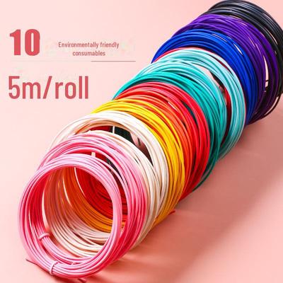Low-Temperature PCL 3D Printing Pen Consumables - 10 Colors, 5 Meters Each