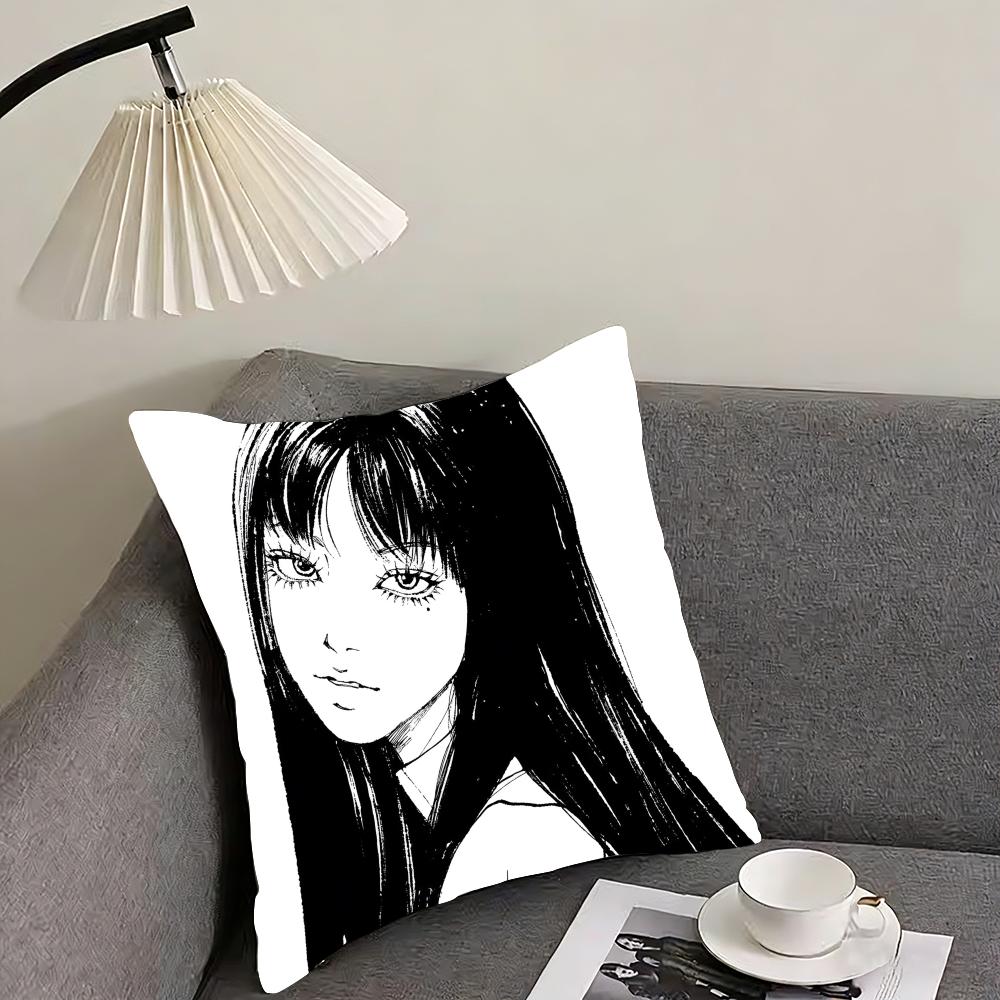 Tomie Cushion Cover Reversible Plush Pillow Cover – For car, sofa, bedroom, perfect as a gift.