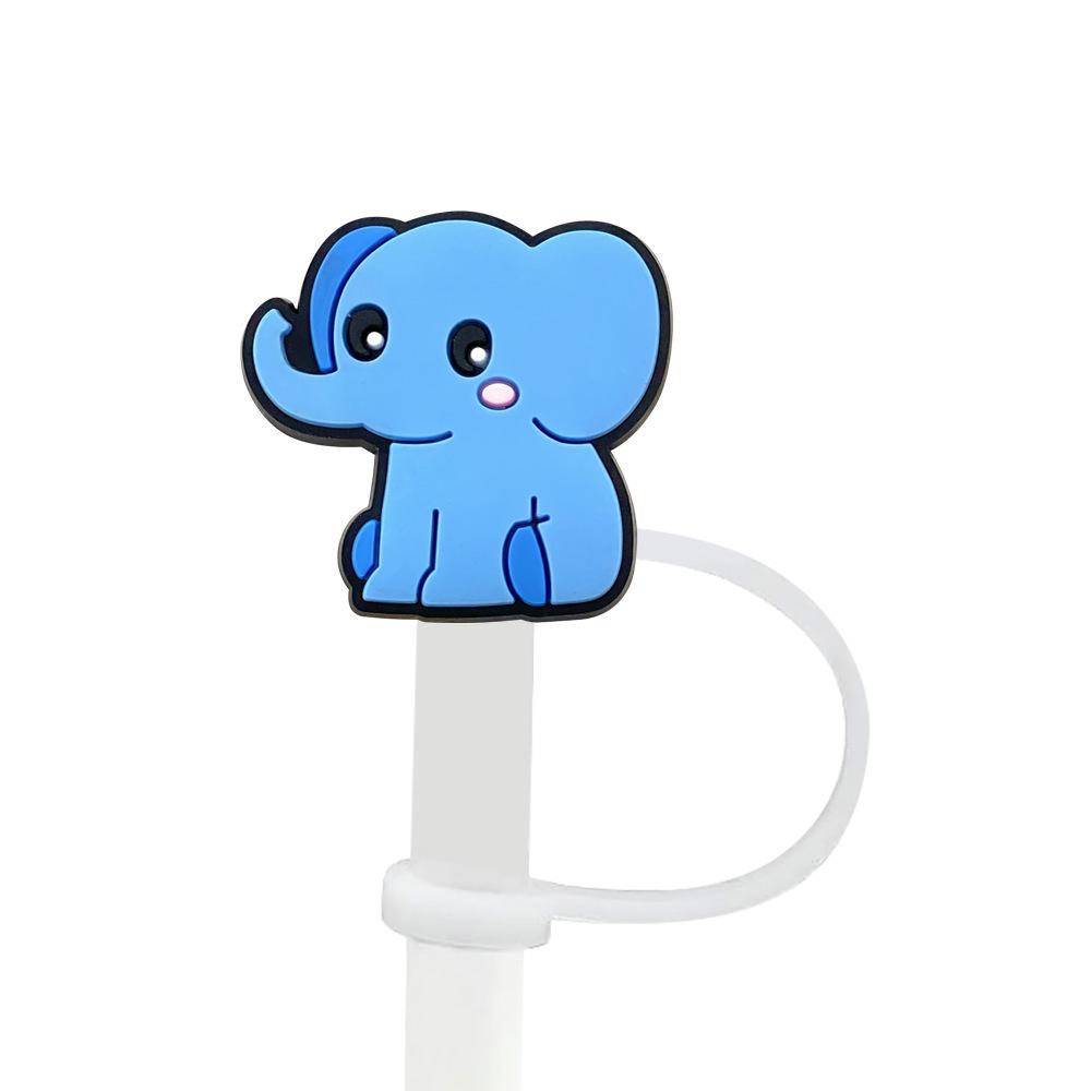 

Animal Straw Cap: Soft Rubber Decorative Dust Cover for 8-10mm Straws - Reusable Party Hat