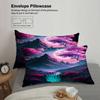 Vibrant Dreamy Mountain Bedding Set Full Purple Cherry Blossoms Comforter Cover Waterfall Moon Duvet Cover Queen King Size