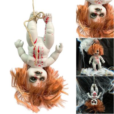Halloween Ghost Baby Hanging Doll Scary Baby Doll Decorative Hanging Doll Prop Zombie Baby Decoration for Bar Haunted House