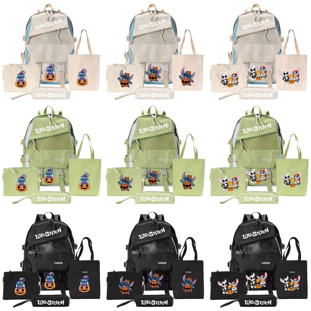 Stylish And Versatile Stitch Backpack Set With Four Unique Pieces For Students