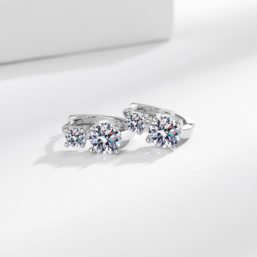 Ins Light Luxury Style Super Flash Zircon Simple Earrings for Women Earrings