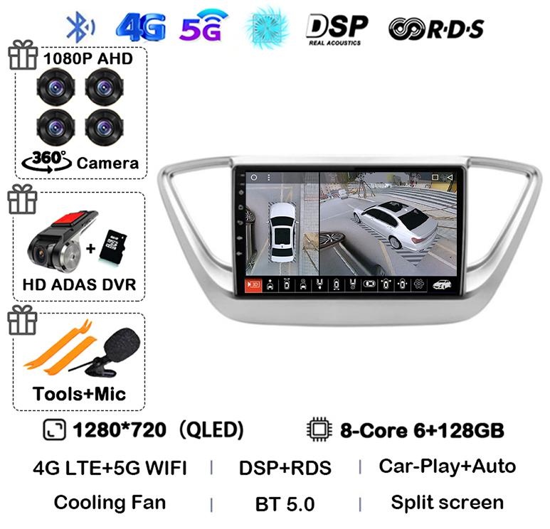 Android 14 Carplay WIFI+4G Car Radio For Hyundai Solaris 2 Verna 2016-2020 Multimedia Video Navigation Player Auto Autoraido GPS