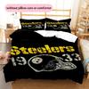 Pittsburgh Steelers Pattern Bedding Home Decoration Birthday Gift ( 1 Duvet Cover + 2 Pillowcase, Without Core),fan Merchandise.