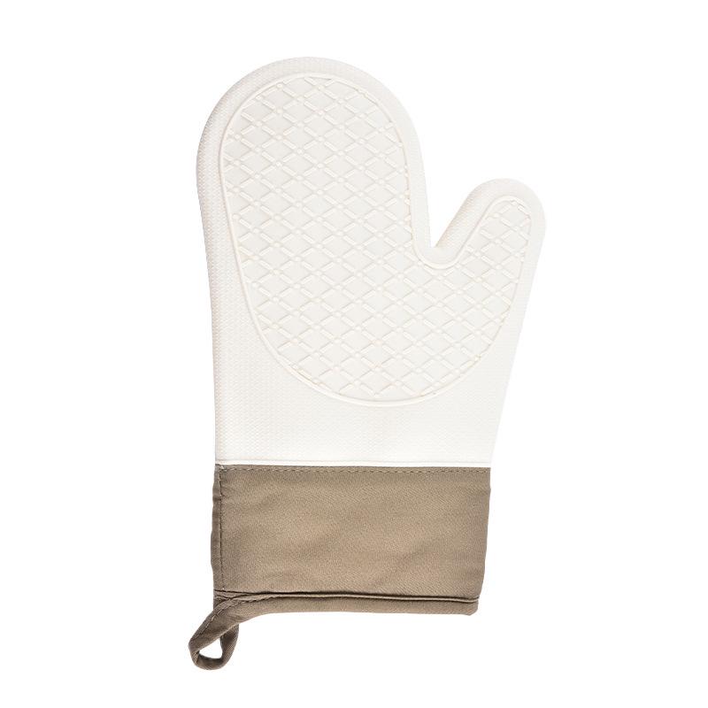 Silicone Heat-Resistant Diamond Quilted Anti-Scald Oven Gloves with Cotton Padding