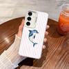 For Samsung Galaxy S25 S24 S23 S22 Ultra Plus S21 S23 S24 FE Laser Phone Case Colorful Marine Organism Striped Base Color Covers