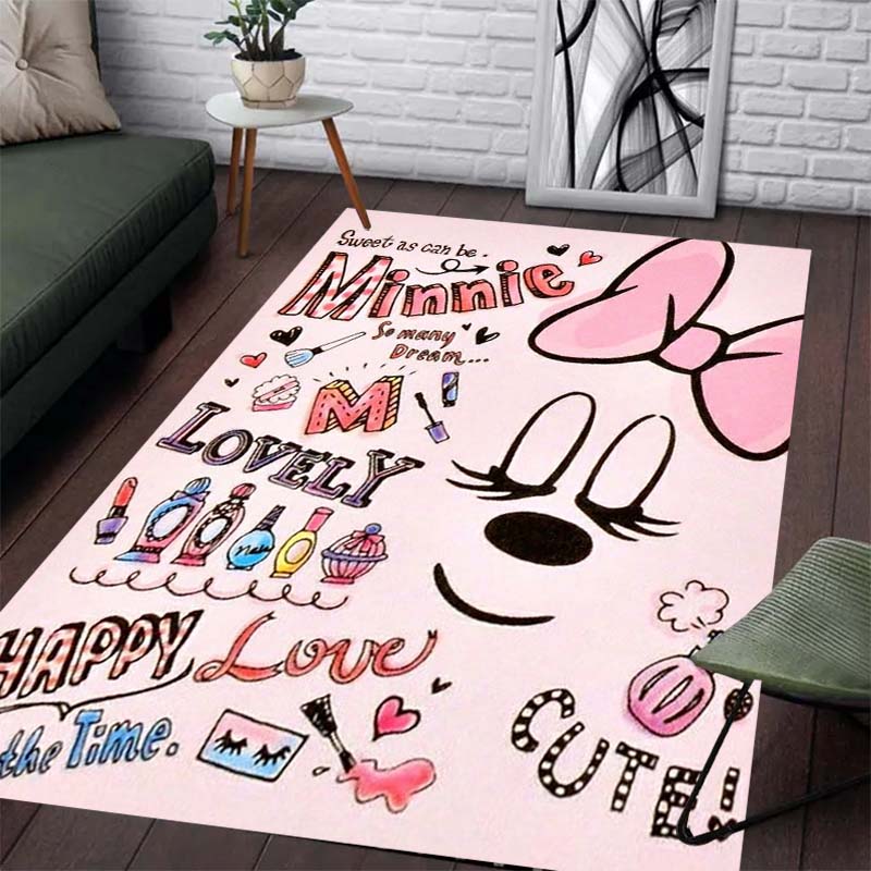 Minnie and Mickey Print Pattern Carpets - Anti-slip Kitchen MATS, Outdoor Carpets, Home and Bedroom Decorations, Birthday Gifts.