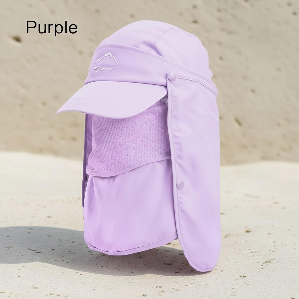 Foldable Sun Visor Hat with Detachable Mosquito Veil Breathable Outdoor Protection for Camping Fishing Hiking