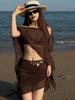 European-Style Knitted Shawl Dress & Bikini Set: Slimming, Feminine, Pure Desire Vacation Style