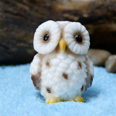 Mini Owl Figurine Miniature Owl Resin Ornament Tiny Animal Figure for Terrarium Bonsai Micro Landscape Fairy Garden Cake Topper Decoration