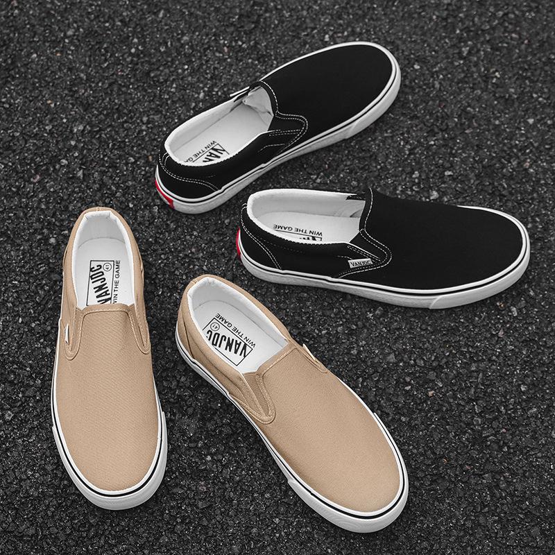 2025 Spring Classic Slip-On Shoes: Women's Low-Top, Solid Color & Men's Korean Style Canvas Shoes