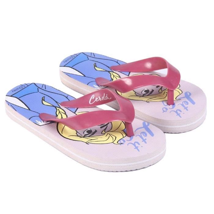 Sandale Pour Enfant Fille - CERD - Imprimé La Reine Des Neiges 2 - Support Du Doigt - Lilac/Bleu