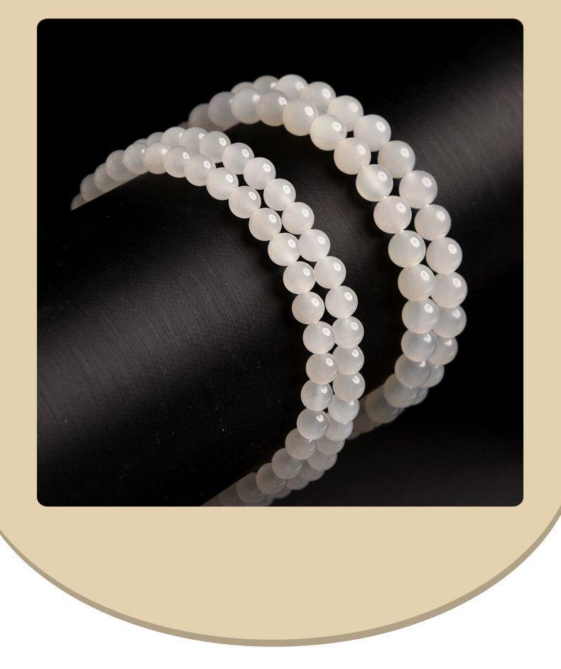 Sammlerstück Hetian Weißjade Mehrkreisarmband mit Schafsfett-Jadeperlen