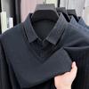 Long Sleeve Polo Men's Winter Minimalist Casual Versatile Loose Fit T-Shirt