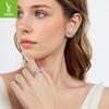 S925 Sterling Silver Spring Butterfly Open Ring Earrings Jewelry Set Women'S Niche Design Light Luxury