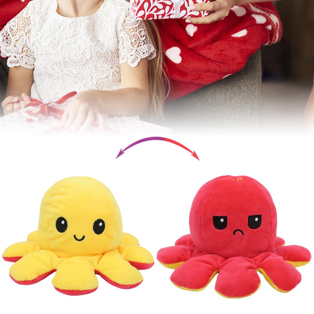 Octopus Plush Doll Reversible Stuffed Double Sided Flip Animal Multicolor Baby Toys