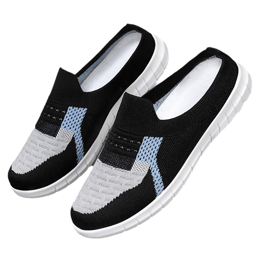 Women's Shoes Spring and Summer New One-pedal Breathable Fly-woven Soft Sole Casual Half-drag