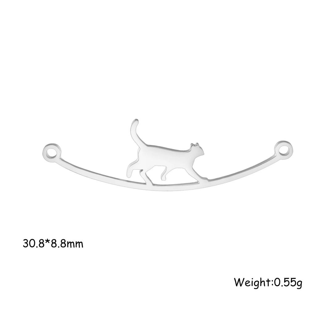 Cazador Cat Kitten Charms for Jewelry Making Stainless Steel Animal DIY Pendants for Bracelet Necklace Wholesale 2026 Trendy