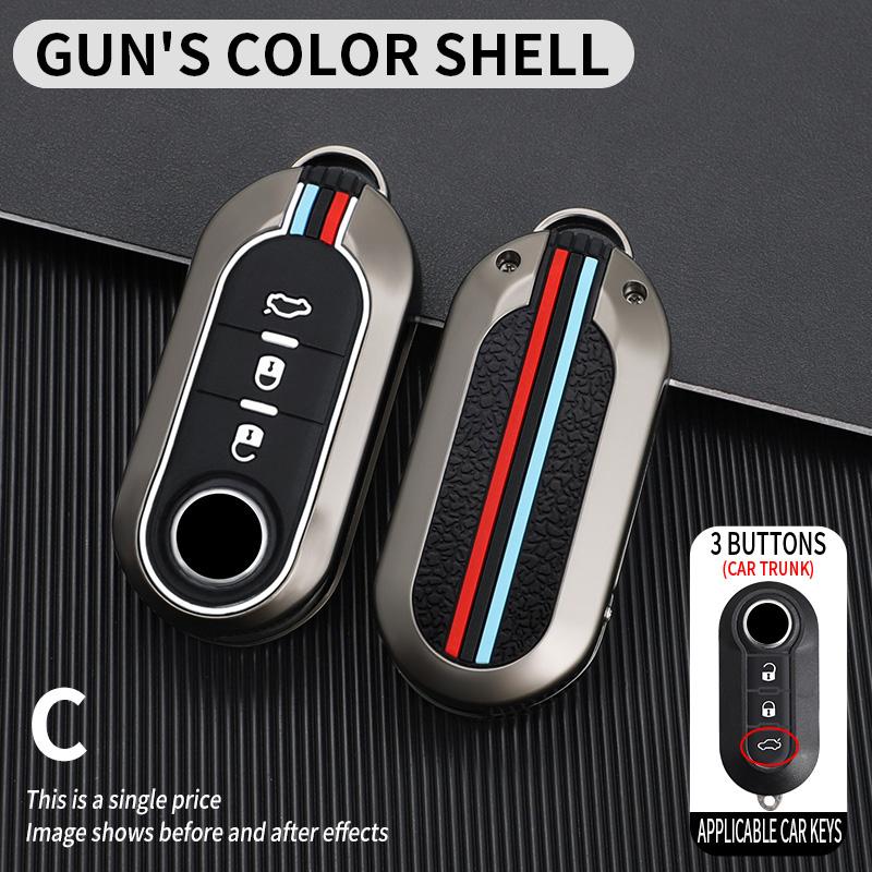 Zinc Alloy Car Key Case Cover Shell Fob for FIAT 500 Ducato Panda Punto 500L Lancia Musa for Citroen Jumper for Peugeot Boxer
