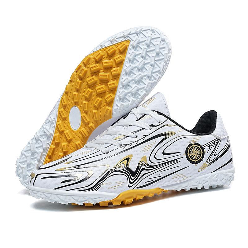 New football shoes children's five-a-side big children's small and medium-sized long-nail football shoes low-top broken nails leather foot sports shoe