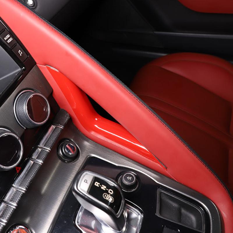 Für Jaguar F-TYPE 2013-2024 ABS Kohlefaser Auto Schaltknauf Rechts L-förmiger Dekorstreifen Innenraum Auto Zubehör