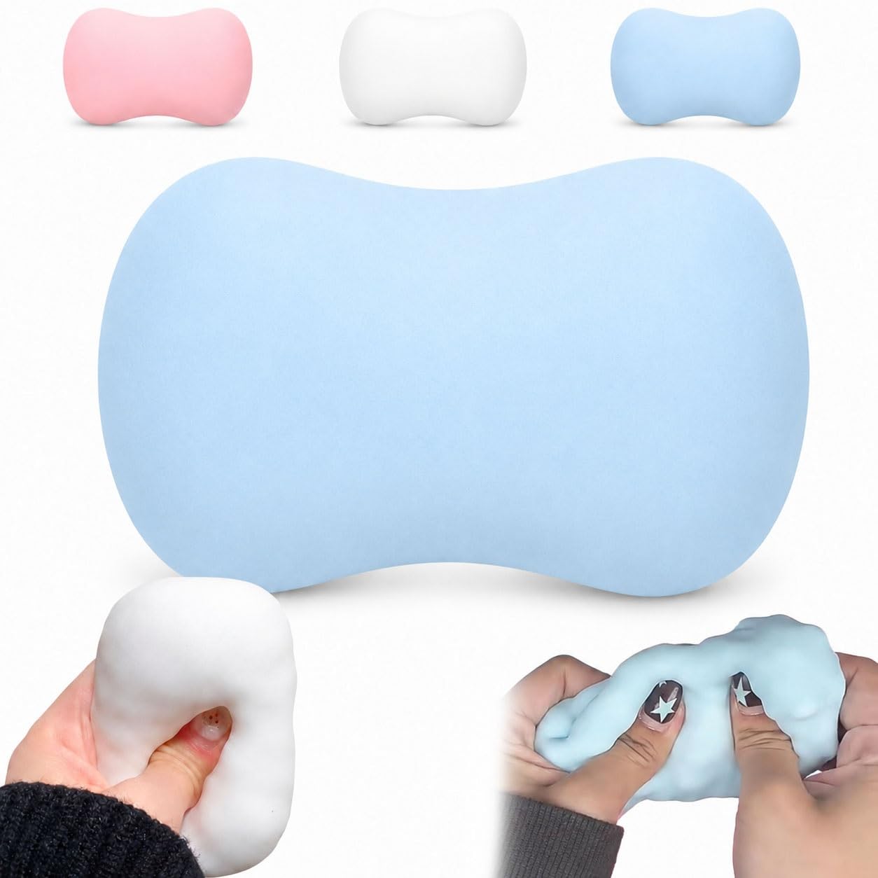 Crunchy Soap Squishy Asmr Stress Ball, Crunchy Soap Squishy, Bead Filled Asmr Texture, Non Rebound Stress Toy, Desk Stress Relief, синий